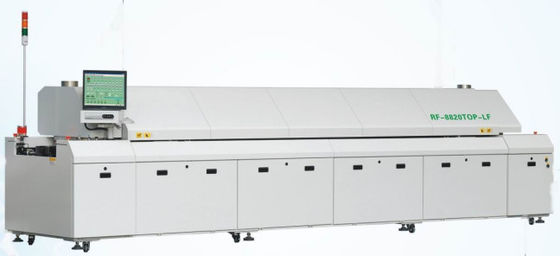 SMT-assemblagelijn Loodvrije terugstroomsoldeeroven PCB-terugstroomsoldeerapparatuur 8/10/12 Zones Warmluchtterugstroomoven